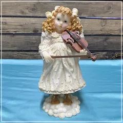 婦人　バイオリン　陶器　リヤドロ風　置物