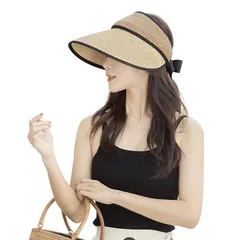 【★人気商品★】[IPENNYE] サンバイザー レディース uvカット帽子 フェイスカバー付き 日よけ帽子 通気速乾 汗止め サイズ調節可能 折り畳み つば広 ハット 女性 キャップ 農作業 海 自転車 園芸 日焼け対策