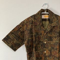 CORSICA　コルシカ　シャツ　半袖　ブラウン系　メンズ　夏　総柄