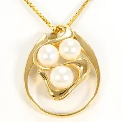 K18YG　ネックレス　necklace　リング　ring　11号　アコヤ真珠　カード鑑別書　総重量約7.3g　約36cm