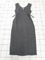 ◇ 未使用 ⊂ JUNOAH ジュノア 膝下丈 ジャンパー スカート サイズL ブラック系 レディース E  【1509100071129】