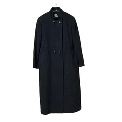 Z1533 【美品】Coat Of Bechina ロングコート チェスターコート 日本製 アンゴラ混 スタンドカラー グレー系 レディース M〜Lサイズ