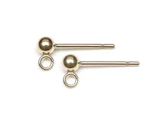 14KGF ポストピアス カン付 3mm【1ペア販売】 / 14K-BB017