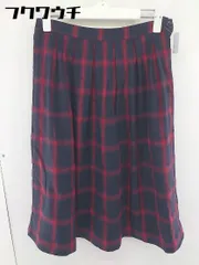 ◇ Sonny Label サニーレーベル URBAN RESEARCH チェック 膝下丈 フレア スカート サイズF ネイビー系 レッド系 レディース  【中古】 【1109210002473】