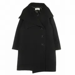 アクネ ストゥディオズ Acne Studios アシンメトリー メルトン コート シングル ビッグカラー スタンドカラー ジャケット ブルゾン 上着 アウター 32 160/76A 黒 ブラック レディース ■O15のサムネイル