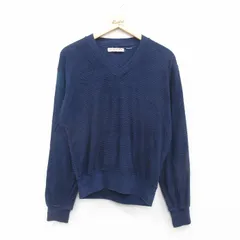 M/古着 マックレガー 長袖 セーター メンズ 90s 無地 Vネック 紺 ネイビー 24dec13 中古 ニット トップス