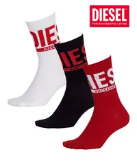 新品 未使用 並行輸入 DIESEL ディーゼル メンズ 靴下 クルーソックス 【3足セット】SKM-RAY-THREEPACK 518269【メール便】 Bマルチセット