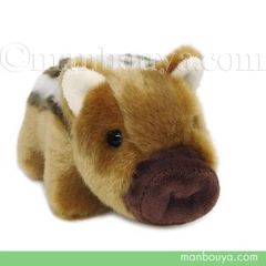 レトロ　ぬいぐるみの山英　イノシシ(うり坊)　ぬいぐるみ 当時物 レトロ ファースト社 イノシシ うり坊 ぬいぐるみ ピンクリボン