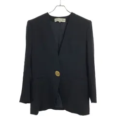 Christian Dior クリスチャンディオール Vintage 金釦 シャドーストライプ ノーカーラージャケット ブラック Mのサムネイル