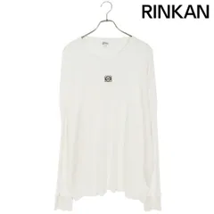 ロエベ メンズ ロンT 長袖 ワンポイント XL グレー オーバーサイズフィット ロングスリーブ Tシャツ（コットン