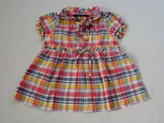 ラルフローレン ralph lauren アウトレット 子供服 女の子 24M 約 90cm ベビー服 半袖 ワンピース マドラス チェック ピンク スモールポニー 春 夏 ★3 ガールズ 女児 キッズ ベビー 【中古】 ユーズド リサイクル