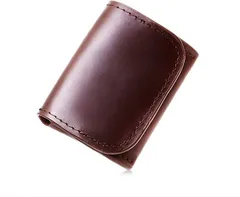 Le sourire(ルスリール) 極小 小銭入れ ビジネスマンの小さな本革 コインケース コンパクト メンズ( ダークブラウン)