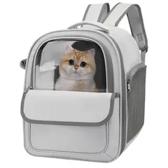 新品 Athvcht 猫 キャリーバッグ 猫用キャリー リュック ペットキャリー 猫用 犬用 リュックタイプ メッシュ窓 PVC窓 猫 リュックサック 小型犬 キャリーバッグ 折り畳み 軽量 シートベルト固定可 子猫・中・大型猫用・小型犬・うさぎ用 お出かけ/のサムネイル
