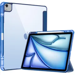 【数量限定】Air 13 ケース 2024 iPad M2 ペン収納 iPad Pro 12.9 6世代/5世代/4世代/3世代 ProCase ケース Pencil Pro/USB-C対応 耐衝撃 自動ウェイク/スリープ（ネイビー）