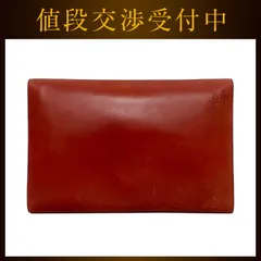 ロエベ クラッチバッグ ブラウン アナグラム レア レザー 中古 LOEWE
