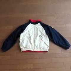 美品 Tommy hilfiger トミーヒルフィガー リバーシブル ナイロンジャケット フリース メンズ ホワイト×ネイビー レッド S
