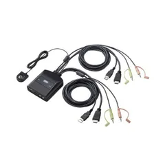 サンワサプライ 4K対応HDMIパソコン切替器 エミュレーション非搭載 手元スイッチ付き ブラック SW-KVM2WHUUS