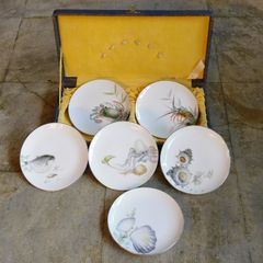 明治大正時代 九谷焼 高坂藤右衛門色絵 絵変わり皿 共箱（名鳥）6枚w18.5㎝ 明治大正時代 九谷焼 高坂藤右衛門色絵 絵変わり皿 共箱（名鳥）6枚w18
