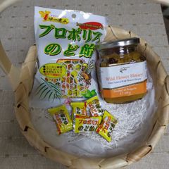450g.ワイルドフラワー 天然非加熱生はちみつどプロポリスのど飴80g