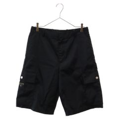 PRADA 25SS 三角ロゴ カーゴハーフパンツ PRADA コピー ハーフパンツ ナイロン生地 カーゴパンツ 三角