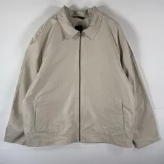 古着 ギャップ GAP ナイロンジャケット 襟付き フルジップ スウィングトップ 大きいサイズ XXL  ベージュ系 無地 メンズ