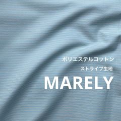 qy602◆3m◆L◆綿ポリストライプ生地◆トップスに◆クリームブルー