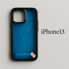 iPhone 13用 耐衝撃ケース 透明 背面クリア ブラック