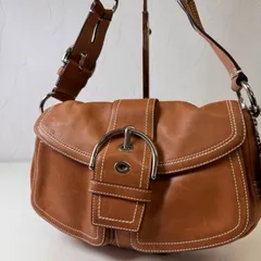 ✨BCランク　 COACH　ソーホー　ワンショルダーバッグ　アクセサリーポーチ　ハンドバッグ　bag　レザー　vintage　ブラウン　「2EL」