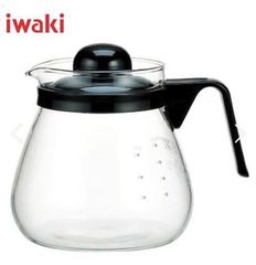 イワキ(iwaki)耐熱ガラス コーヒーポット 1000 ブラック 1L KT7966-BK3 新品