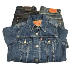 186000 3点まとめ 現状品 EDWIN エドウィン ジーンズ2本・Levis ジャケット1着 CA00342 WPL423, E501-1111, E503-2405  ブルー ネイビー