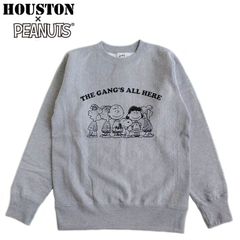 HOUSTON ヒューストン スヌーピー コラボ 裏起毛トレーナースウェット メンズ レディース PEANUTS ピーナッツ SNOOPY ヘビーウェイト