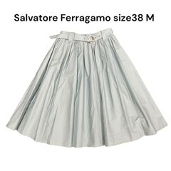 サルヴァトーレフェラガモ Salvatore Ferragamoフレア スカートライトブルー 水色 レディース size38【M】S5Q534