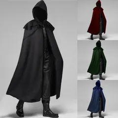 コスプレ 斗篷 中世風 パーティー ウエア ゴシック 男性用 フード付き カラフル デザイン 祝祭 楽しい M250125-70のサムネイル