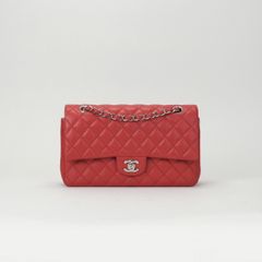 シャネル CHANEL マトラッセ マトラッセ 25　ダブルフラップ　Wフラップ　ダブルチェーン　Wチェーン バッグ ショルダーバッグ ラムスキン レッド 赤 シルバー金具