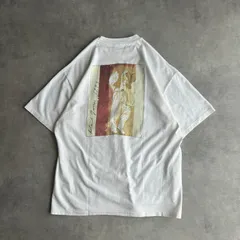 90s/Hanes/ヘインズ/半袖Tシャツ/シングルステッチ/USA製/アメリカ製/全仏大会/テニス/プロモーションプリント/アート/ホワイト/白/XL/jmaple