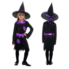 ハロウィン コスプレ ハロウィン 未使用 コスプレ衣装 子供 魔女 帽子 女の子 魔法使い ウィッチ デビル 魔法師 手品師 ハロウィン 仮装 ドレス コスチューム cosplay　キッズ 宴会 余興 忘年会 ダンス衣装