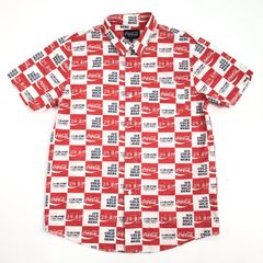 【物流センター】 中古 半袖シャツ COCA-COLA　コカ・コーラ　韓国語　総柄 サイズ：M 【101】