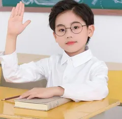 キッズ 子供 シャツ 長袖 半袖 白 ホワイト 制服 スクール 通園 通学 小学校 入学式 男の子 100cm 110cm 120cm 130cm 140cm 150cm 160cm 170cm 18 UhT6692のサムネイル