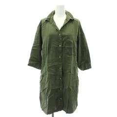 ザラ ベーシック ZARA BASIC シャツワンピース ロング M ダークグリーン /SY ■OS