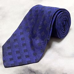 美品・クリーニング済・即着用可】Louis Vuitton ネクタイ 紺×格子