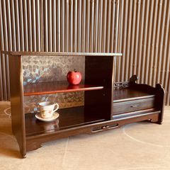 昭和レトロ 古材ラワン天板 鉄脚テーブル 中くらい - メルカリ