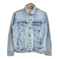 Levi's リーバイス ダメージ加工 デニムトラッカージャケット ブルー (メンズ M) 中古 古着 S2995