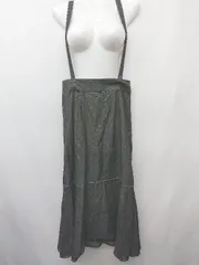 ◇ MAJESTIC LEGON マジェスティックレゴン デニム サス付き ロング マーメイド スカート サイズM ブラック レディース P  【1407260023777】