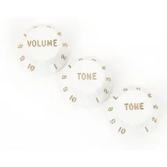 Fender Stratocaster Knobs, White (Volume, Tone, Tone)〈フェンダー〉