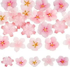 OLYCRAFT 20個 花ビーズ スペーサービーズ 桃の花 5種類( 桜-5種類)