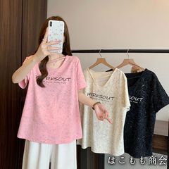 【美品・未使用新品】半袖です☆夏新作ルーズタイダイプリント文字半袖Tシャツ