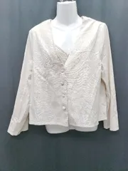 ◇ ⊂ flower フラワー リネン混　アンサンブル ジャケット キャミソール サイズF ベージュ レディース P  【1409250017728】のサムネイル