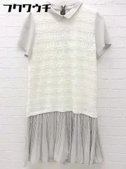 ◇ nano universe GROUND FLOOR 切り替え 半袖 ミニ ワンピース サイズF グレー アイボリー レディース 【中古】 【1002798512603】