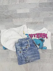 ◇ 《 HYSTERIC GLAMOUR キッズ服 まとめ売り3点セット サイズM Tシャツ パーカー デニムパンツ メンズ 》 P  【1406240001347】