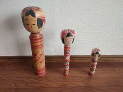 作並こけし 平賀謙次朗 輝幸 3体 伝統こけし